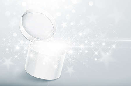 Christmas background with open box with stars. Vector Illustrationのイラスト素材