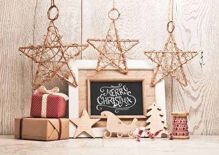 Christmas background with gifts and stars