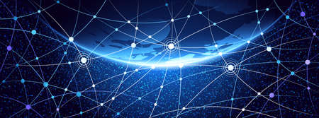 Global network background. World map point, international meaning. illustrationのイラスト素材