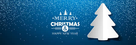 Christmas tree paper with shadow. Creative design vectorのイラスト素材