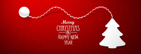 Christmas tree paper with shadow. Creative design vectorのイラスト素材