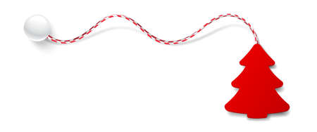 Christmas tree red color with shadow. Vector illustrationのイラスト素材