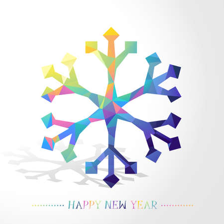 Snowflake Low Poly Vector illustration. Christmas design elementのイラスト素材