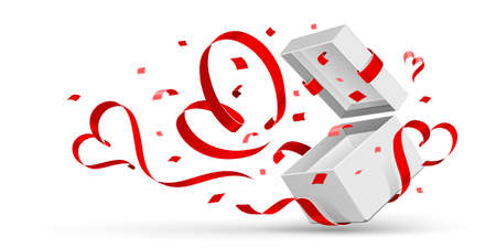 Open gift with heartsのイラスト素材