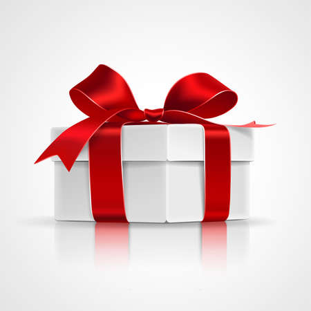 Gift with red bowのイラスト素材