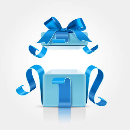 Gift box with ribbon and bowのイラスト素材