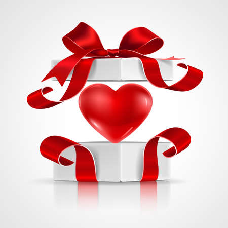 Open gift with heartのイラスト素材