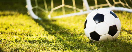 Soccer ball in sunlightの写真素材