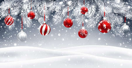 Christmas card with snowのイラスト素材