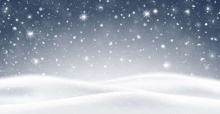 Winter background with falling snow. Vector illustrationのイラスト素材