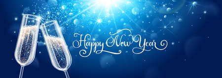 New years eve celebration background with champagneの写真素材