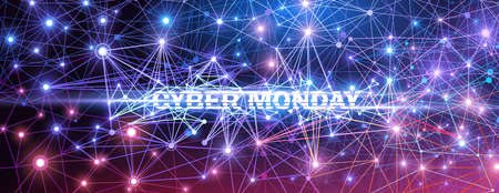 Cyber Monday. Promotional online sale event. Vector technology illustrationのイラスト素材