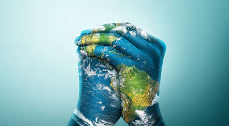 Green Planet in Your Hands. Save Earth. Environment Concept.