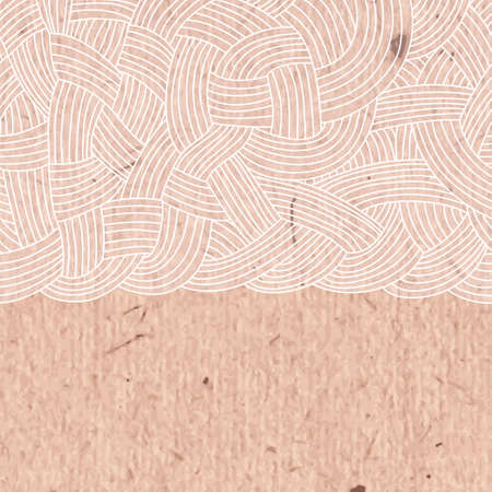Abstract background of interwoven strands of on the cardboard. Vector illustration.のイラスト素材