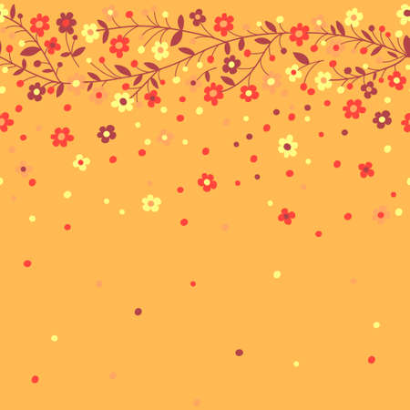Seamless border of flowering branches. Vector illustration.のイラスト素材