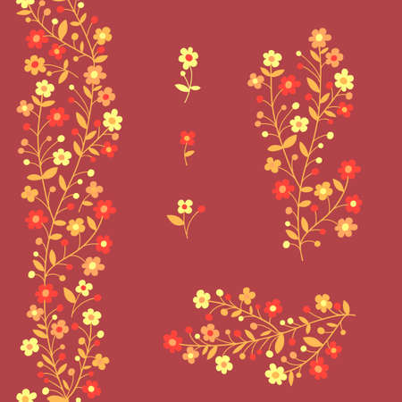 Set of floral elements for design  Vector illustration のイラスト素材