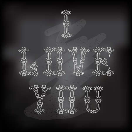 Vintage card for Valentine's Day. Wedding card. Vector illustration.のイラスト素材