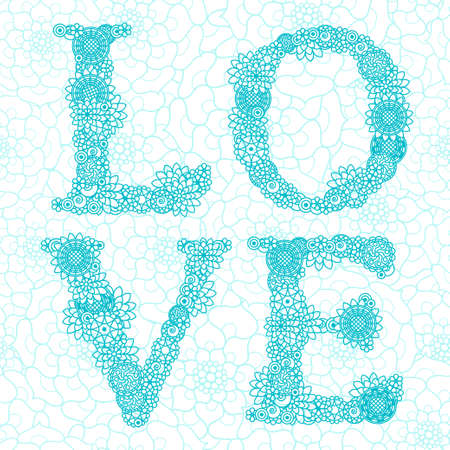 Vintage card for Valentine's Day. Wedding card. Vector illustration.のイラスト素材