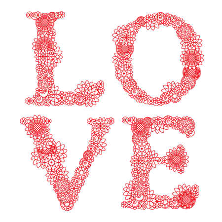 Vintage card for Valentine's Day. Wedding card. Vector illustration.のイラスト素材
