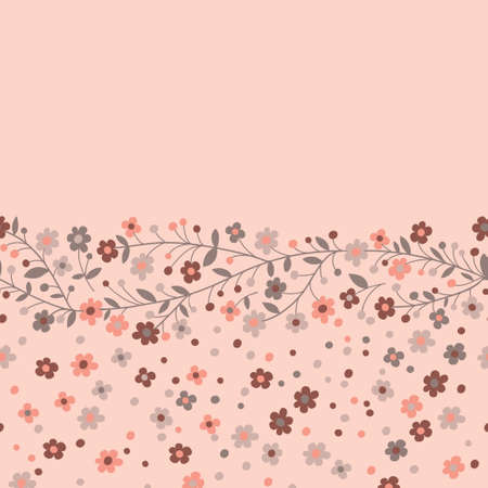 Seamless border of flowering branches. Vector illustration.のイラスト素材