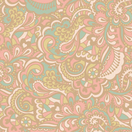 Seamless abstract hand-drawn pattern. Gorgeous seamless floral background. Vector illustration.のイラスト素材