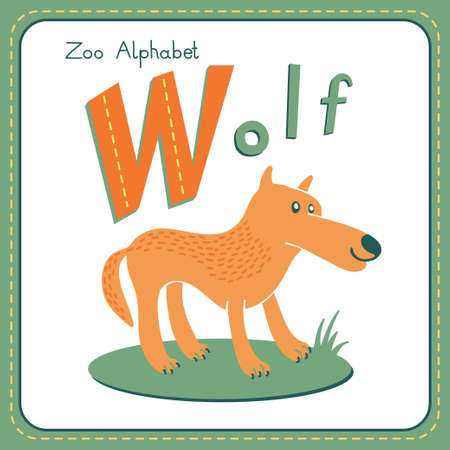Letter W - Wolf  Alphabet with cute animals  Vector illustration  Other letters from this set are...