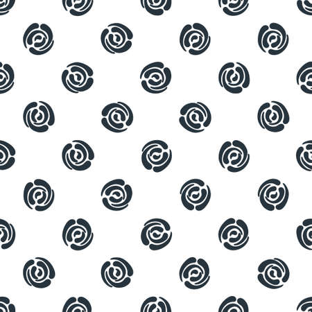Seamless pattern with abstract roses. Seamless background with polka dots. Vector illustration.のイラスト素材