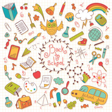 Back to school background  Design elements  Vector illustrationのイラスト素材