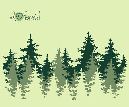 Abstract banner of coniferous forest  Vector illustration のイラスト素材