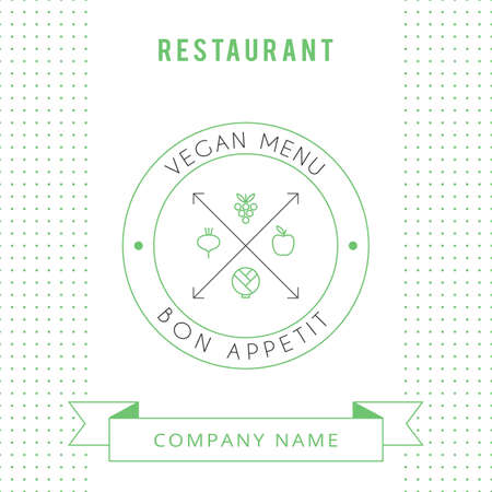 Restaurant Vegetarian Menu card design template. Vector illustration.のイラスト素材