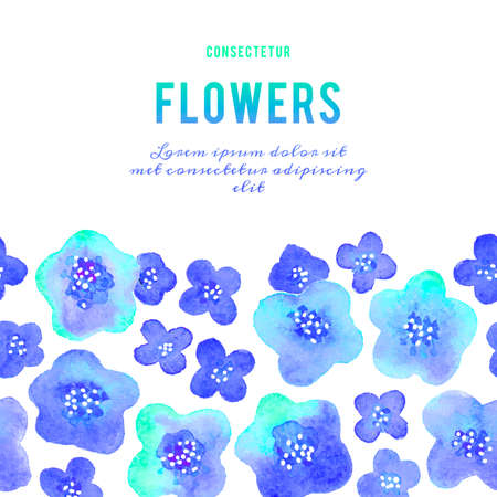 Background with flowers. Watercolor violets. Vector illustration.のイラスト素材