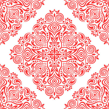 Seamless background with abstract ethnic pattern. Vector illustration.のイラスト素材