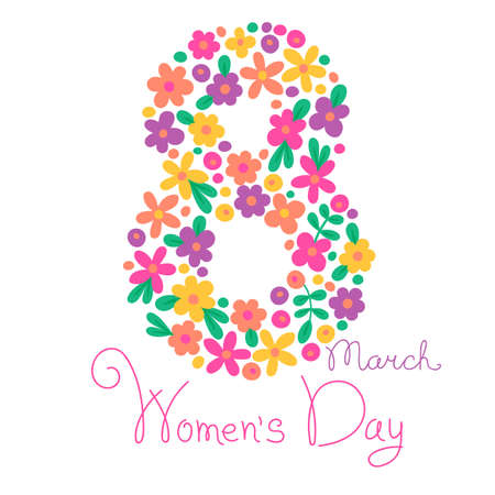 Card Womens Day on March 8. Vector illustration.のイラスト素材