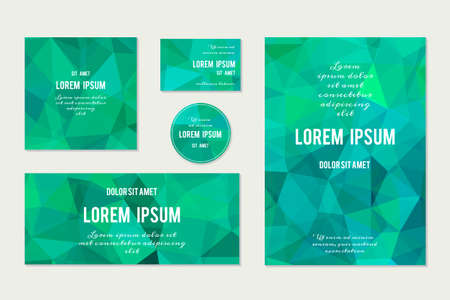 Set of Abstract Geometric Polygonal Backgrounds. Vector Illustration.のイラスト素材