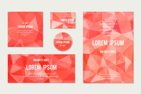 Set of Abstract Geometric Polygonal Backgrounds. Vector Illustration.のイラスト素材