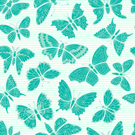 Seamless pattern with decorative butterflies. Vector illustration.のイラスト素材