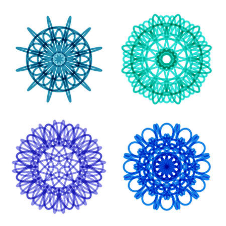 Ornament round set with mandala. のイラスト素材