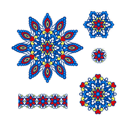 Abstract Flower Mandala. Decorative ethnic element for design. Vector illustration.のイラスト素材