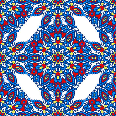 Seamless background with abstract ethnic pattern. Vector illustration.のイラスト素材