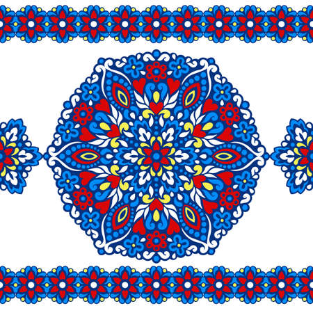 Seamless background with abstract ethnic pattern. Vector illustration.のイラスト素材