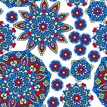 Seamless background with abstract ethnic pattern. Vector illustration.