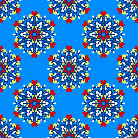 Seamless background with abstract ethnic pattern.のイラスト素材