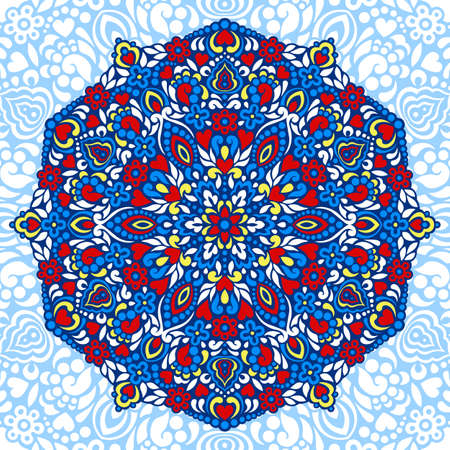 Abstract Flower Mandala. Decorative ethnic element for design.のイラスト素材