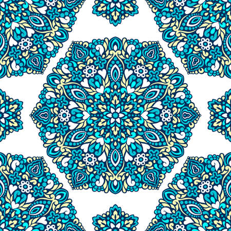 Seamless background with abstract ethnic pattern. Vector illustration.のイラスト素材