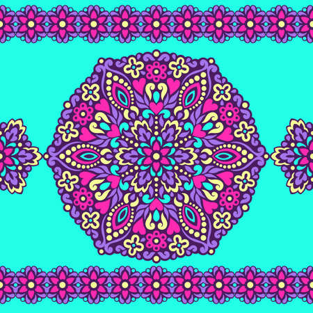 Seamless background with abstract ethnic pattern. Vector illustration.のイラスト素材