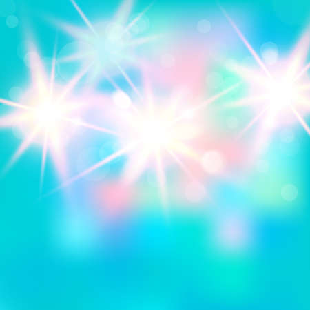 Vector illustration of shiny bright light. Abstract lights on blue background. Useful for your design. Vector illustrationのイラスト素材