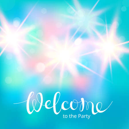 Vector illustration of shiny bright light. Abstract lights on blue background. Useful for your design. Vector illustrationのイラスト素材