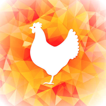 Bright polygon illustration of a hen. Happy Chinese New Year cards. Perfect for decoration designs festive banners, postcards, posters.  illustration.のイラスト素材