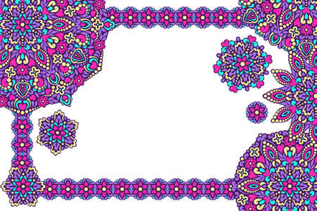 Background with frame of abstract patterns. Vector illustration.のイラスト素材
