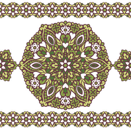 Seamless background with abstract ethnic pattern. Vector illustration.のイラスト素材